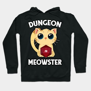 Dungeon Meowster Funny Nerdy Cat D20 RPG Fantasy Game Master Hoodie